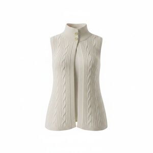 Kim Rogers Women’s Large Cream White Layering Vest Sleeveless